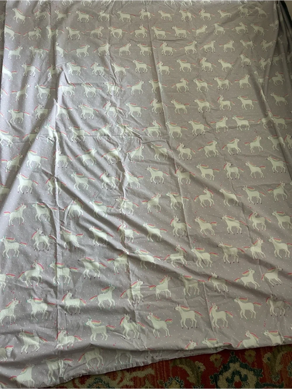 Pottery Barn Kids Lavender Unicorn Print Duvet Cover Full/Queen